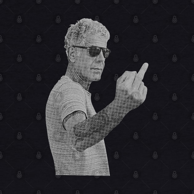 Anthony Bourdain Middle Finger by Dolandolan